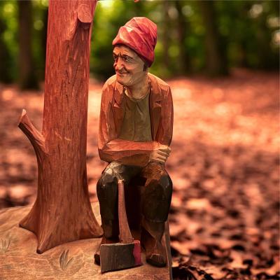 A sculpted Wood Lamp Matching Shade By Paul Caron