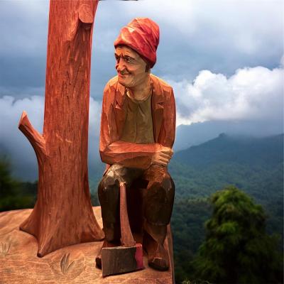 A sculpted Wood Lamp Matching Shade By Paul Caron