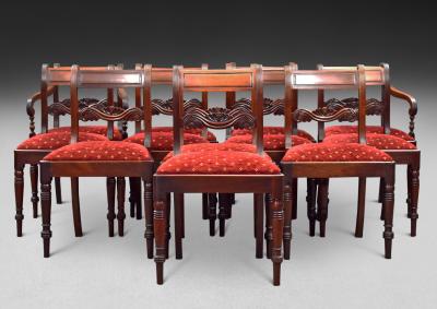 A set of 12 Regency Mahogany Dining Chairs