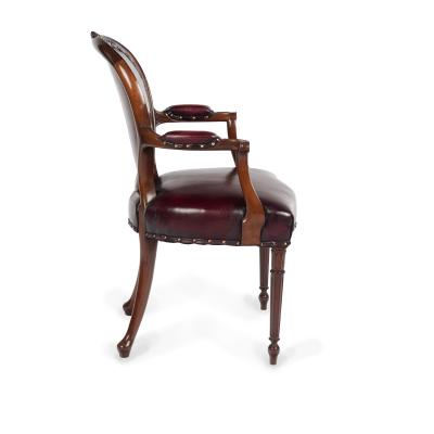A set of ten Victorian mahogany dining chairs in the style of Hepplewhite
