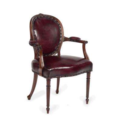 A set of ten Victorian mahogany dining chairs in the style of Hepplewhite