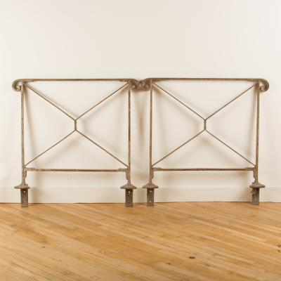 A set of three antique wrought iron railings French 19th Century