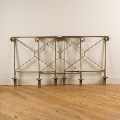 A set of three antique wrought iron railings French 19th Century