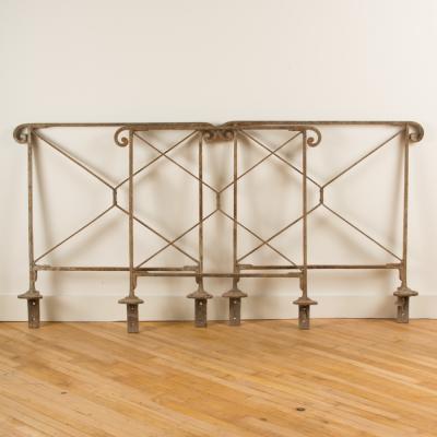 A set of three antique wrought iron railings French 19th Century
