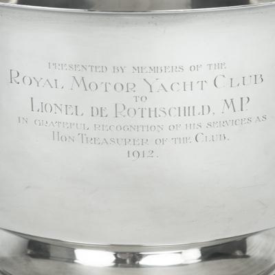 A silver presentation bowl by Mappin and Webb presented to Lionel de Rothschild