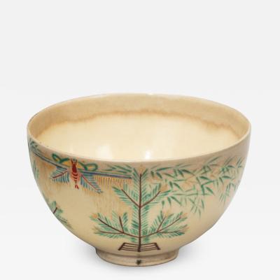 A small Satsuma earthenware tea bowl