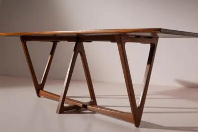 A solid teak Italian mid century dining table 1950s