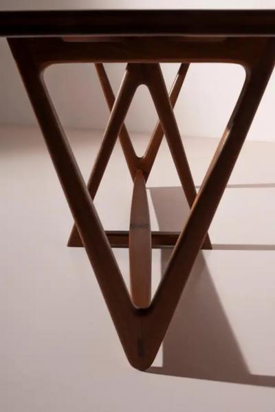 A solid teak Italian mid century dining table 1950s