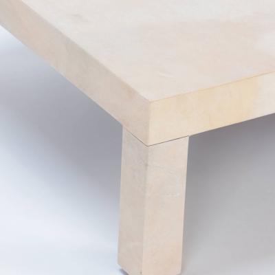 A square parchment end or coffee table contemporary