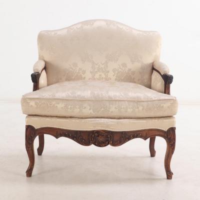 A sumptuous Louis XV Marquis bergere armchair C 1900 