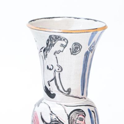 A tall ceramic vase by Anette Wandrer Germany c 2000 