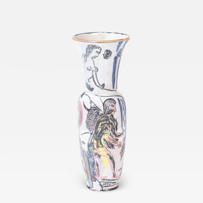 A tall ceramic vase by Anette Wandrer Germany c 2000 