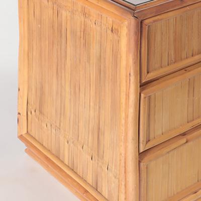 A three drawer rattan dresser from the Phillipines Circa 1970