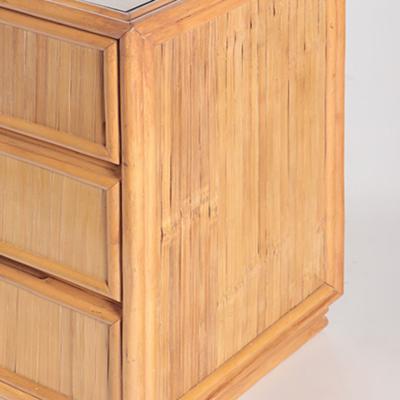 A three drawer rattan dresser from the Phillipines Circa 1970