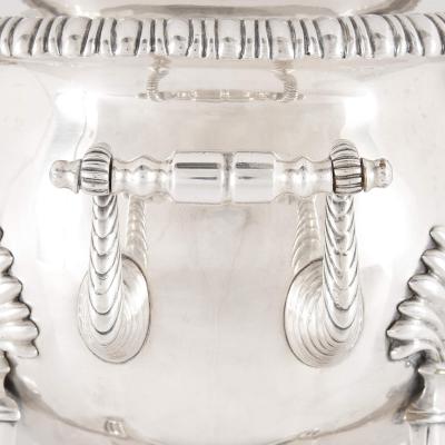 A twin handled English silver plated samovar