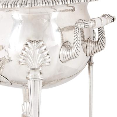 A twin handled English silver plated samovar