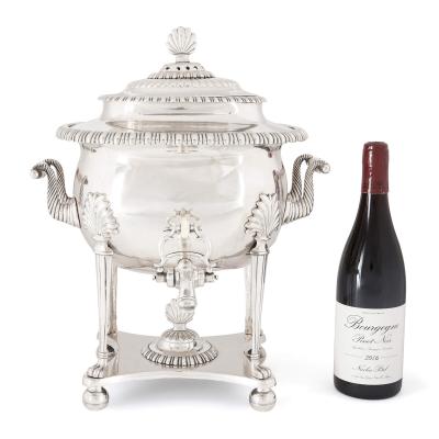 A twin handled English silver plated samovar