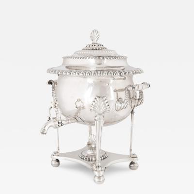 A twin handled English silver plated samovar