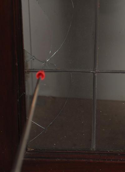 A two panel mahogany window set with leaded glass and frame circa 1920 