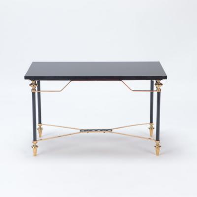 A two tone bronze coffee table with black stone Circa 1945