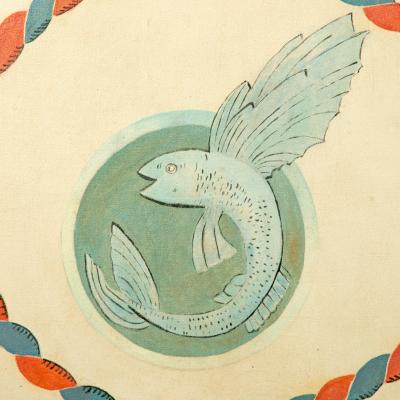 A unusual screen with United States Naval Insignia of Presidential interest