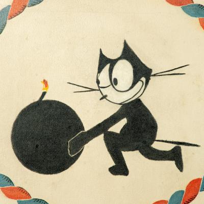 A unusual screen with United States Naval Insignia of Presidential interest