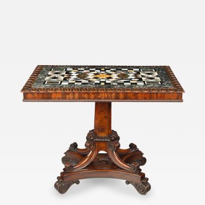 A very fine Regency mahogany and specimen marble table attributed to Gillows