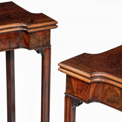 A very fine pair of George III mahogany concertina action card tables