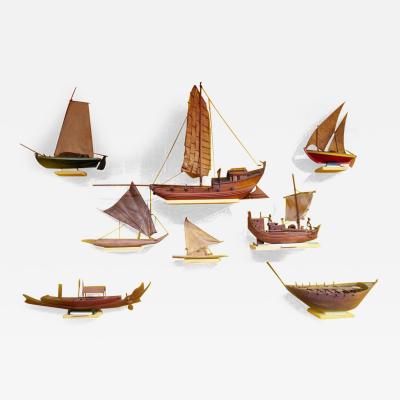 A very interesting international collection of eight ship raft models