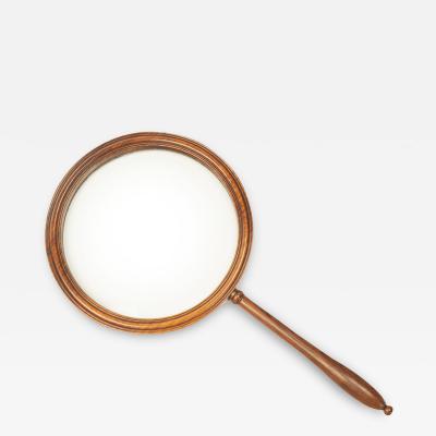 A very large George III rosewood gallery magnifying glass