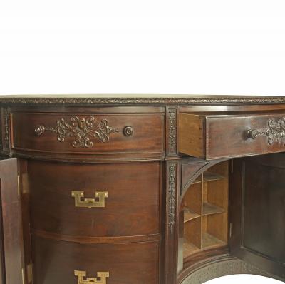 A very large mahogany centrepiece partners desk in the Chippendale style