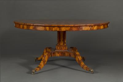 A very rare large regency laburnum center or breakfast table