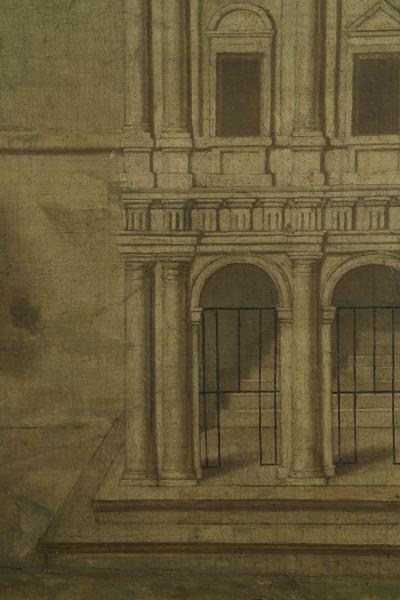 A very rare view of the fa ade of the Pontificio Santuario della Scala Santa