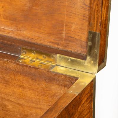 A very robust brassbound William IV Anglo Chinese padouk silver chest