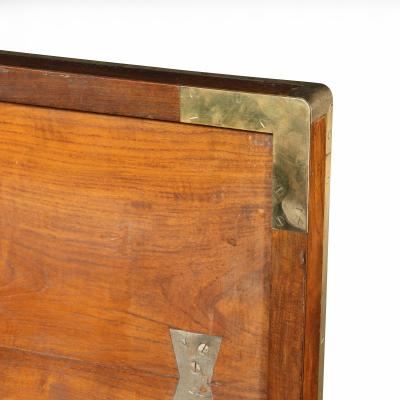 A very robust brassbound William IV Anglo Chinese padouk silver chest