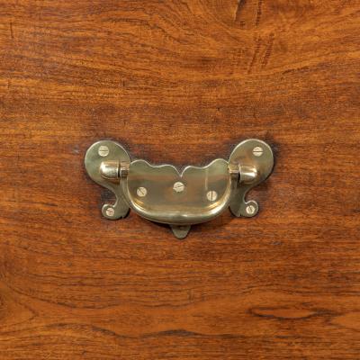 A very robust brassbound William IV Anglo Chinese padouk silver chest