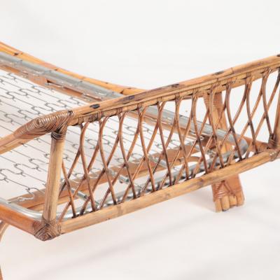 A vintage Italian rattan twin size bed frame circa 1960 