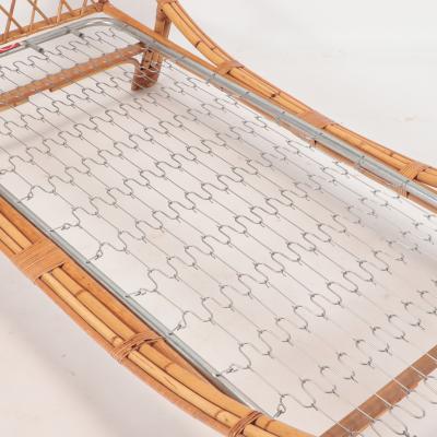 A vintage Italian rattan twin size bed frame circa 1960 