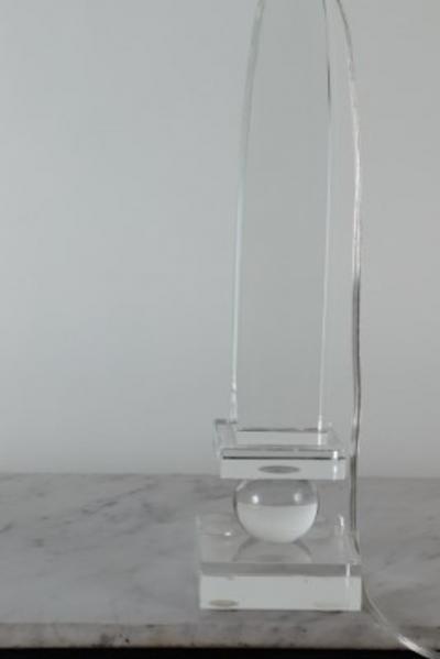 A vintage modern lucite table lamp French C 1980