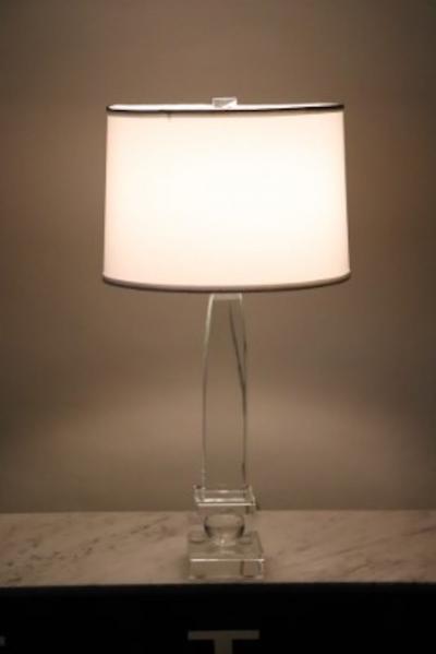A vintage modern lucite table lamp French C 1980