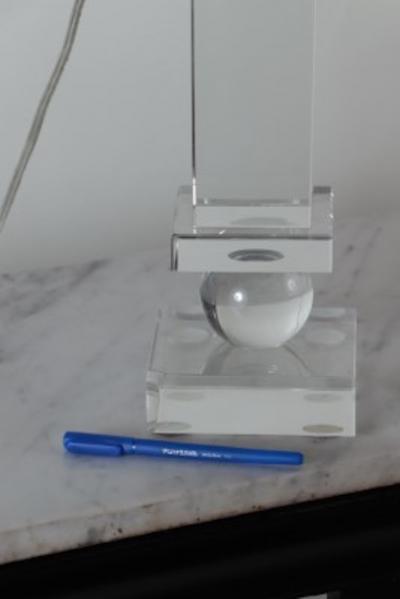 A vintage modern lucite table lamp French C 1980
