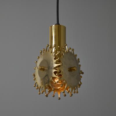AB Armaturhantverk 1960s Sculptural Brass Pendant Lamp by Armatur Hantverk Tibro Sweden