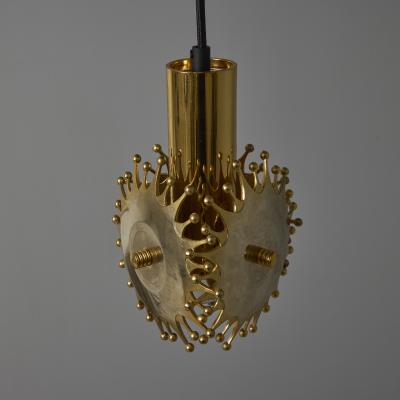 AB Armaturhantverk 1960s Sculptural Brass Pendant Lamp by Armatur Hantverk Tibro Sweden