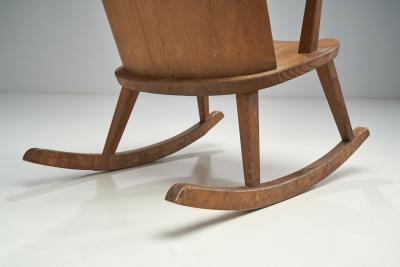 AB by M belfabrik Pine Rocking Chair Sweden 1940s
