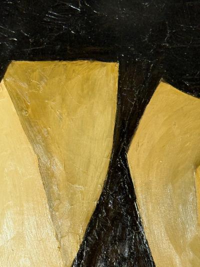 ABSTRACT MODERN PAINTING ON BOARD SIGNED WALTERS