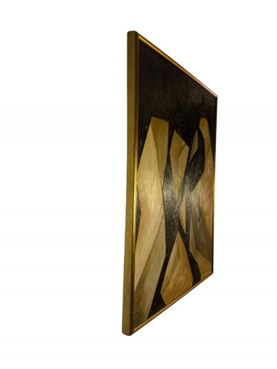 ABSTRACT MODERN PAINTING ON BOARD SIGNED WALTERS