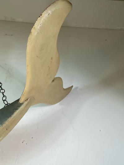 ADORABLE 1940s ENAMELED METAL THREE DIMENSIONAL WHALE