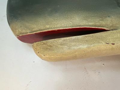 ADORABLE 1940s ENAMELED METAL THREE DIMENSIONAL WHALE