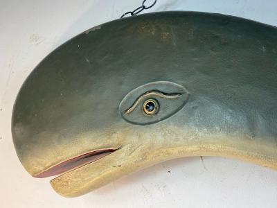 ADORABLE 1940s ENAMELED METAL THREE DIMENSIONAL WHALE