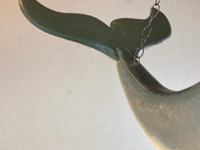 ADORABLE 1940s ENAMELED METAL THREE DIMENSIONAL WHALE